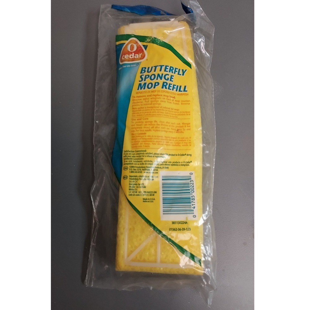 O-Cedar Butterfly Sponge Mop Refill Unisex OS Yellow Extra Absorbent 381130224A - Picture 2 of 4
